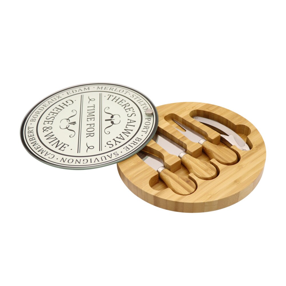 Jaswehome 5 st bambu glas ostbräda set ostknivar bambu ostskiva ost och vin verktyg set