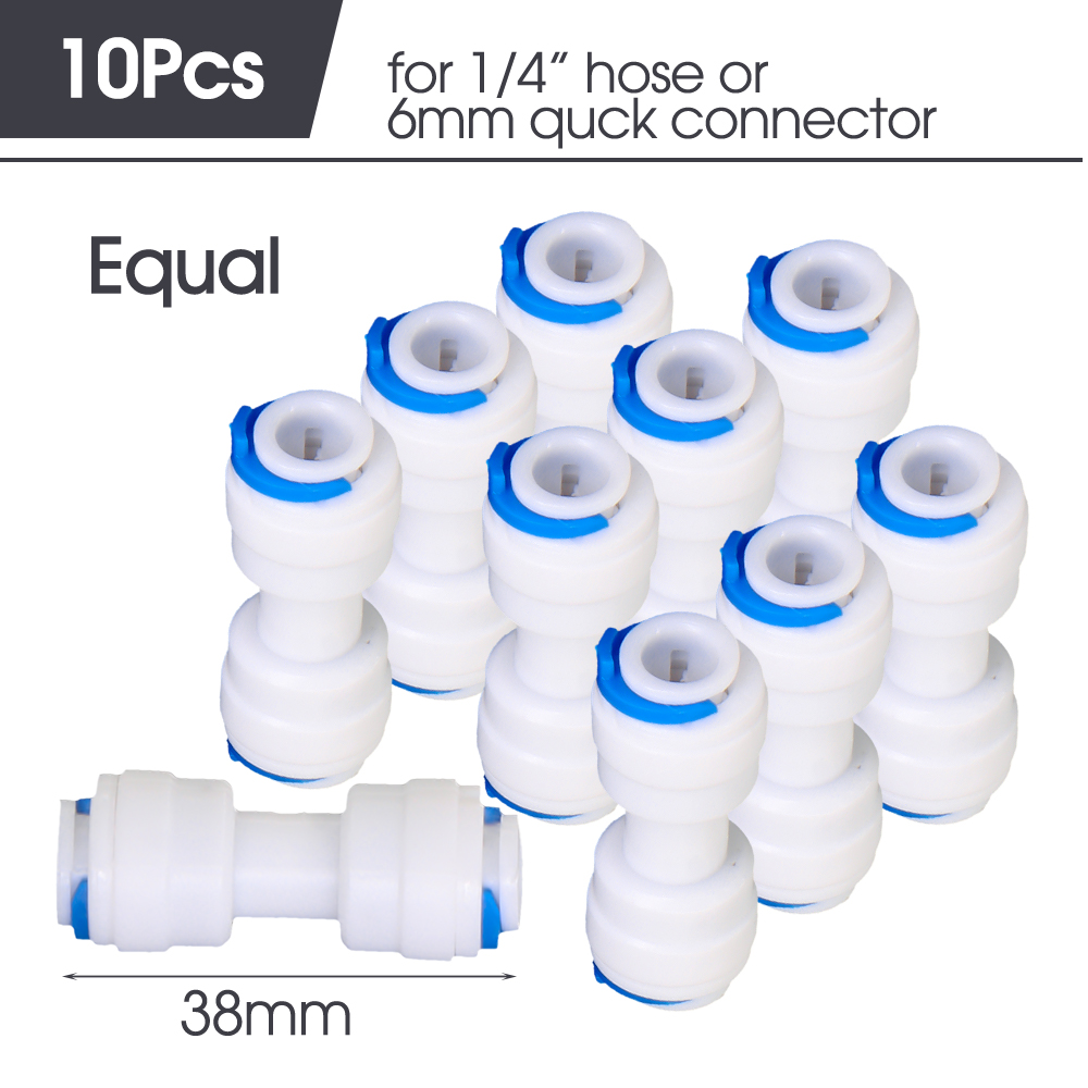 Weißer 6 mm PE-Schlauch-Schnellverbinder, 1/4 Zoll Schlauch-Schnellverschluss-Armaturen für Zuhause, Wasserreiniger, Gartenschlauch, Bewässerungssystemverbindungen: Weiß