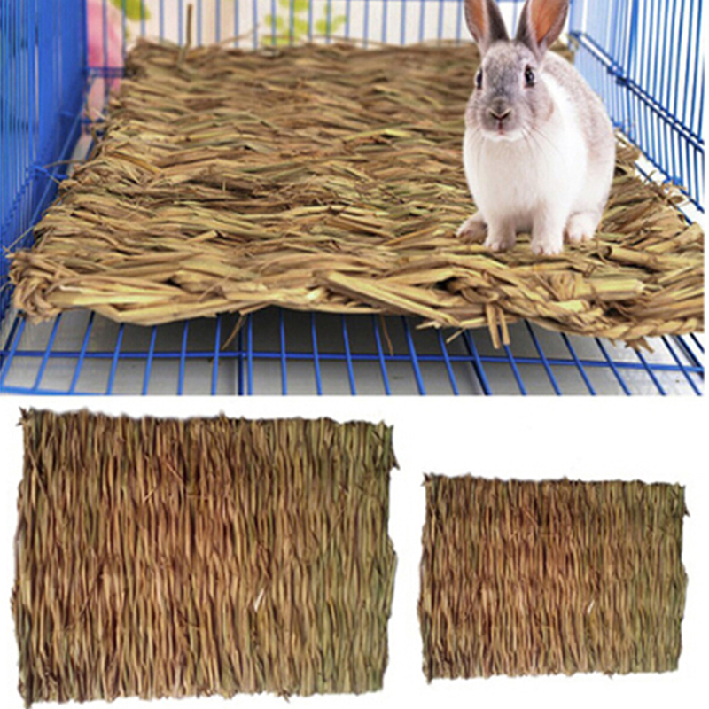 Paillasse en herbe à mordiller pour hamster, lapin et cochon d&#39;Inde,tapis de couchage pour petits animaux de compagnie à poser dans la cage