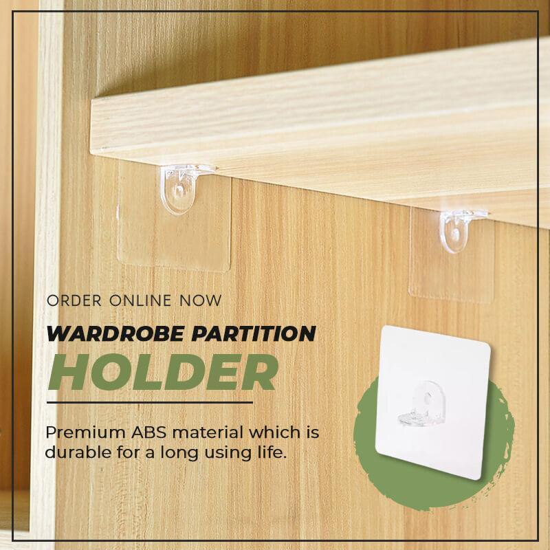 Wardrobe Partition Holder Punch-free Layered Partition Bracket Durable for Home B88