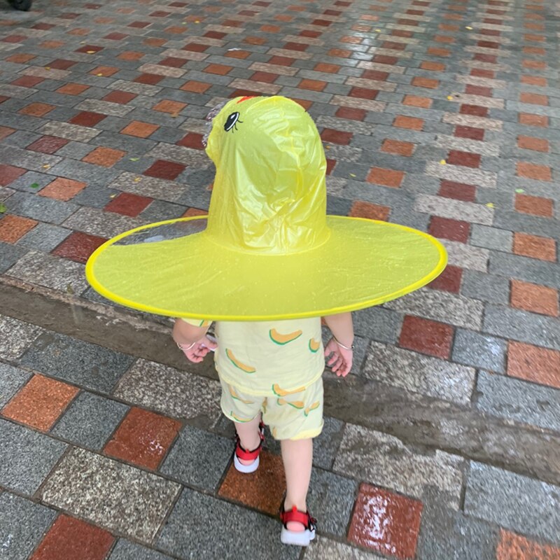 Children&#39;s Raincoat Transparent UFO Raincoats Hands Free Rain Poncho Baby Funny Duck Rain Coat Rain Cover Raincoat for kids