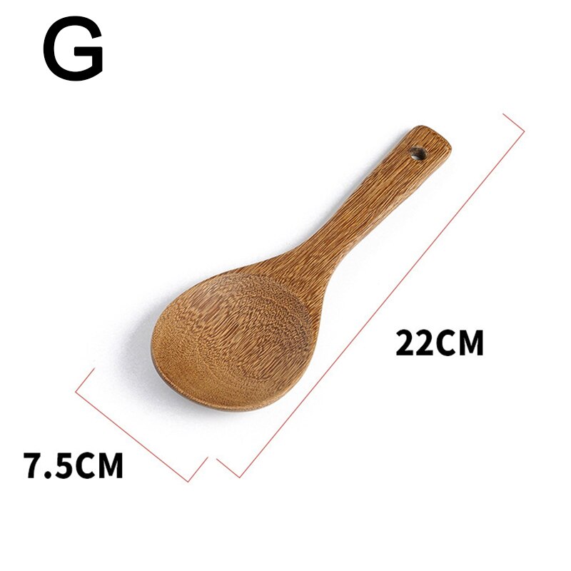 Duurzaam Eco-vriendelijke Houten Spatel Hittebestendige Non-stick Natuurlijke Houten Koken Lepel Rijst Scoop Keuken Kookgerei: G