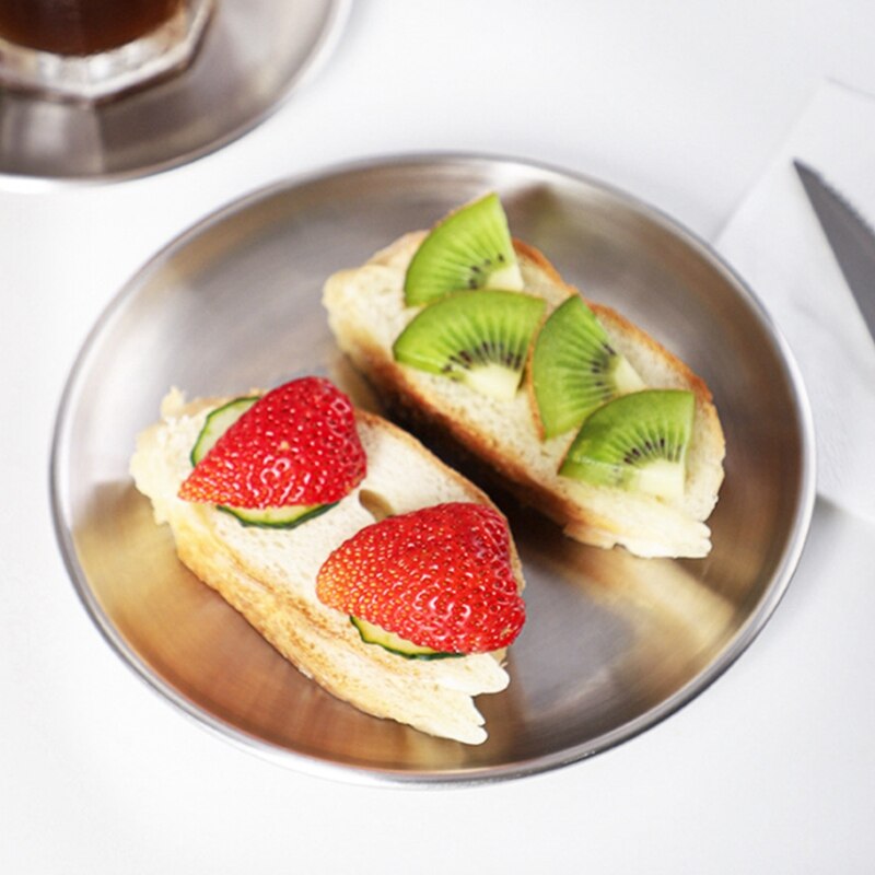 Assiettes à dîner assiette à Dessert plats de service de cuisine salade assiette ronde plateau à gâteau Steak occidental plateau rond, 3 pièces