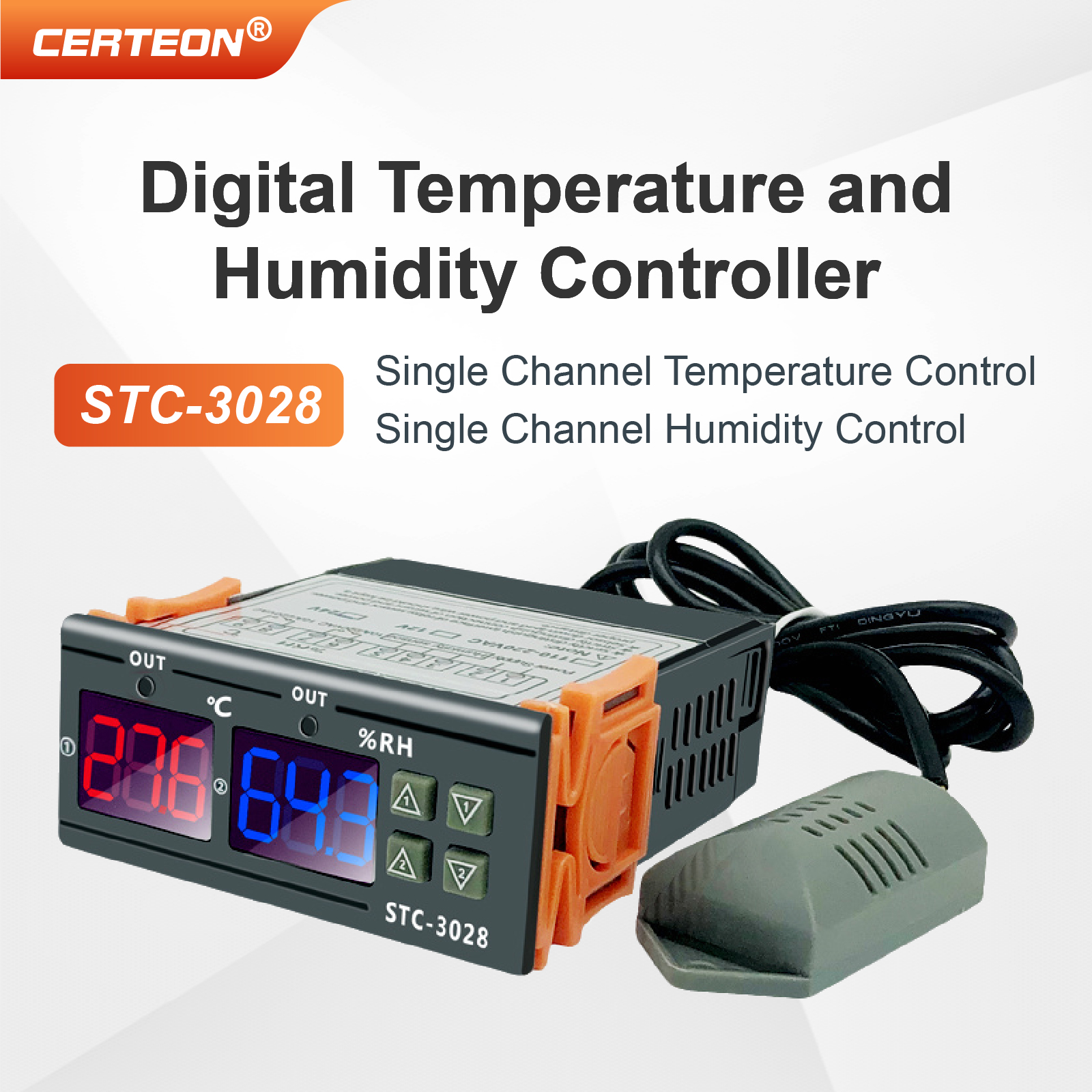 STC-3008/3028 Digital Thermostat Controller Dual Display Dual Relay 12V/24V/220V Temperature Humidity Controller Switch