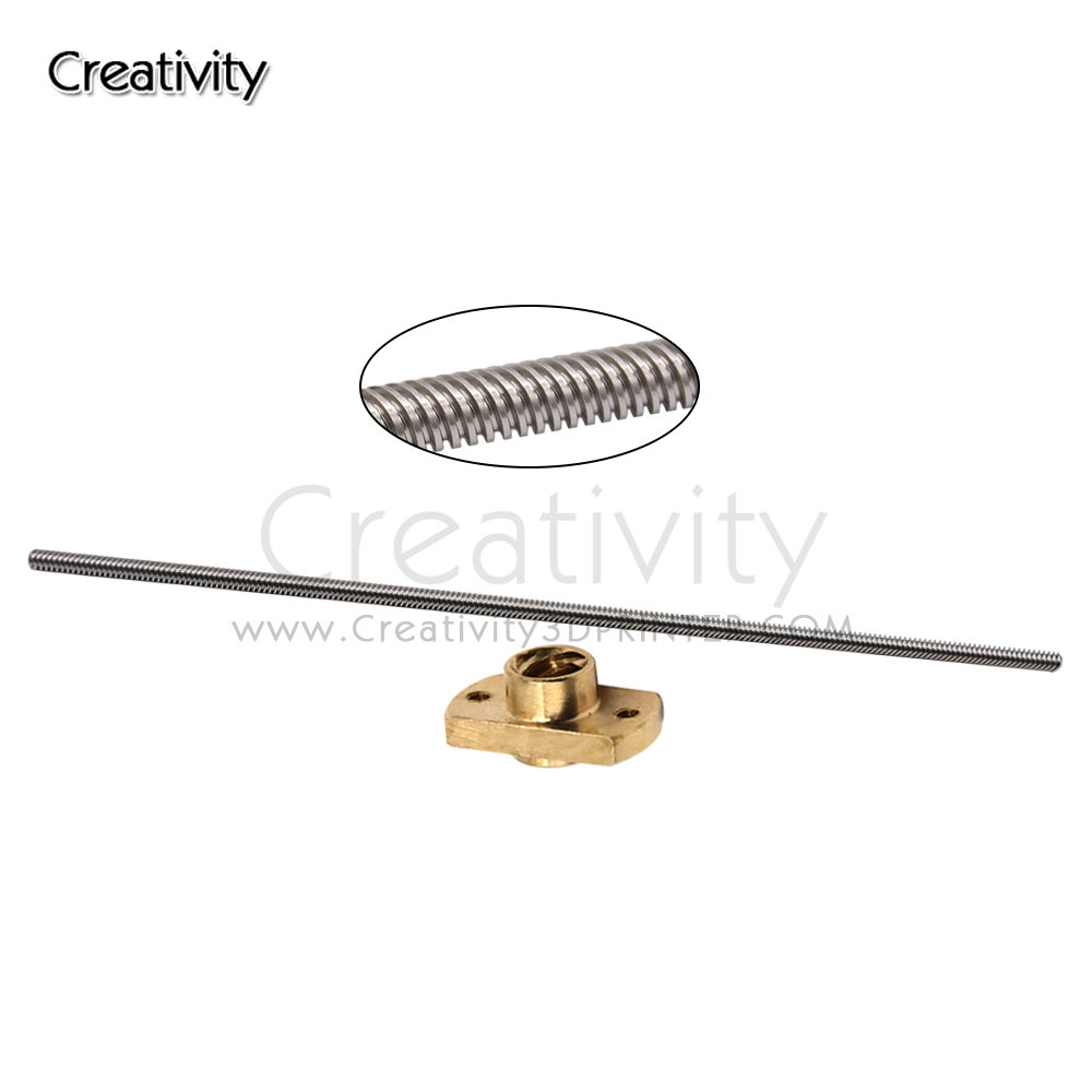 T8*8 Ender 3 Lead Screw Z axis Rod +Brass Nuts Lead 8MM 365/399/400MM for Ender-3 Ender-3 V2 Ender 6 CR-10S CR-10 V2 CR-6 SE I3