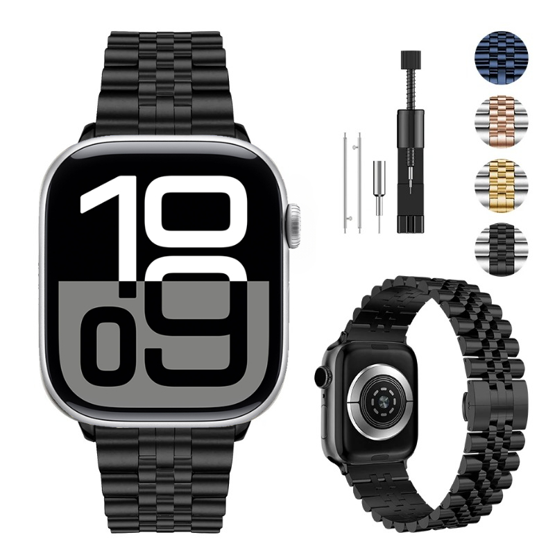 Correa de Metal de acero inoxidable para Apple Watch Ultra 2 49mm 9 8 7 6 5 4 SE 45mm 41mm 44mm 40mm pulsera iWatch 10 46/42mm