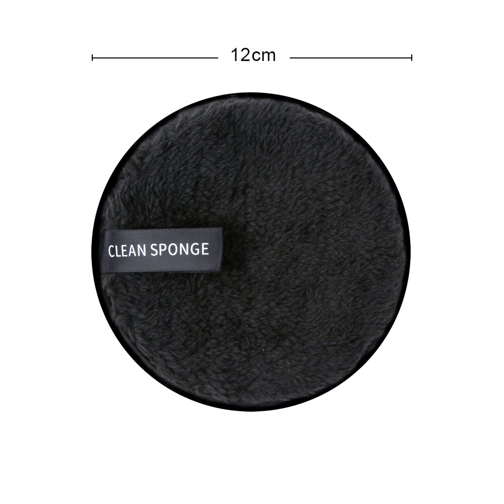 1/2Pcs Makeup Remover Pads Microfiber Cloth Pads Face Cleaning Washable Cotton Pad Reusable Makeup Remover Wipes Cosmetic Puff: 1pcs Black