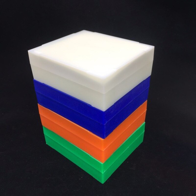 Portable Lab ABS Plastic Microscope Slides Holder Dispenser Slide Storage Box Case White Green Orange Blue