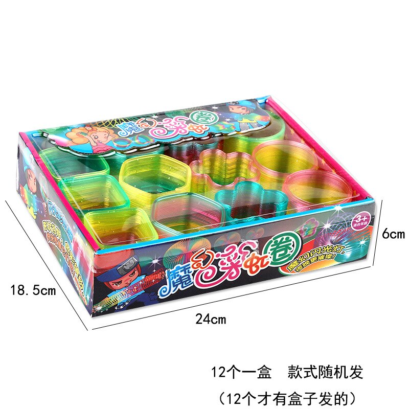 Kinder Spezielle Form Regenbogen Ring Klassische Flexible Spule Pädagogisches Kreative Spielzeug EINE Box 12 PCs