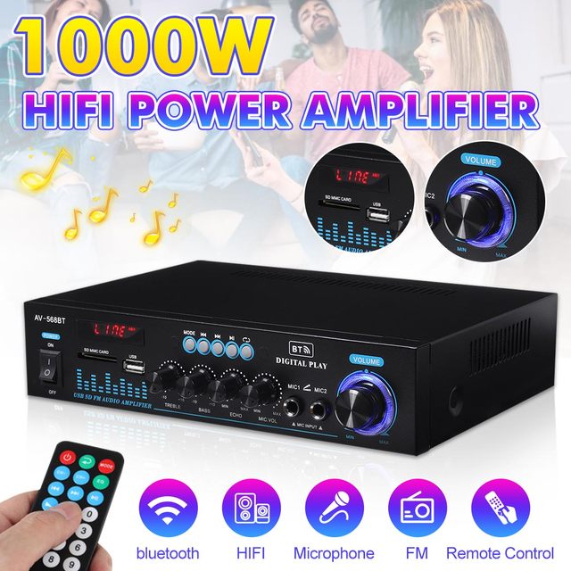 1000W Thuis Versterkers Audio Bass Audio Power Bluetooth Digitale Versterker Hifi Fm Usb Sd Led Voor Subwoofer 110V 220V: 1000W Upgrade 568BT / 220v