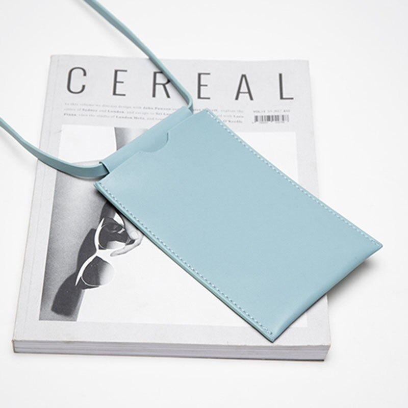 Woman Mint Green PU Leather Single Strap Casual Soft Can Hold On Phone Messenger Crossbody Bags Q001