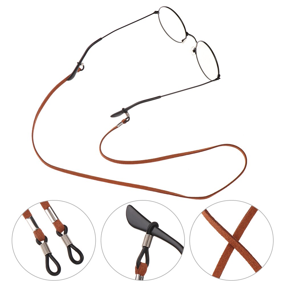 70cm Leather Strap Glasses Lanyard Women&#39;s Neck Cord Solid Color Glasses Chain High Elasticity Sunglasses Rope Eyewear Holder