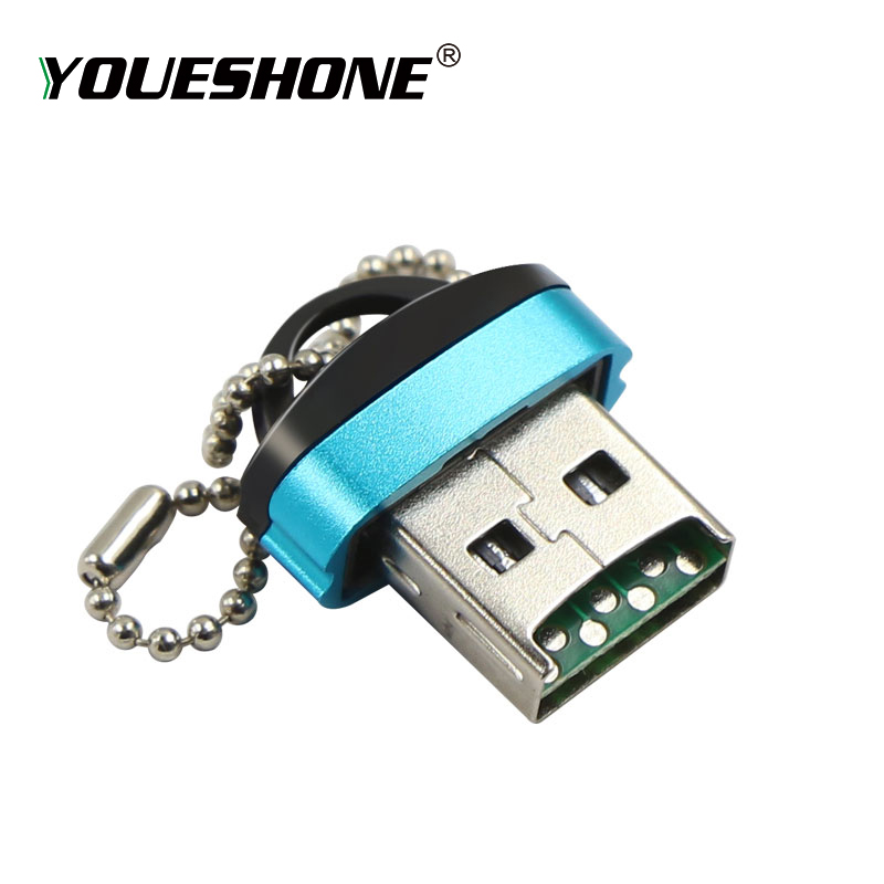 Mini usb 2.0 mikro usb kortlæser til micro sd kort tf kort adapter plug play farverig vælg til bærbar pc til huawei andriod