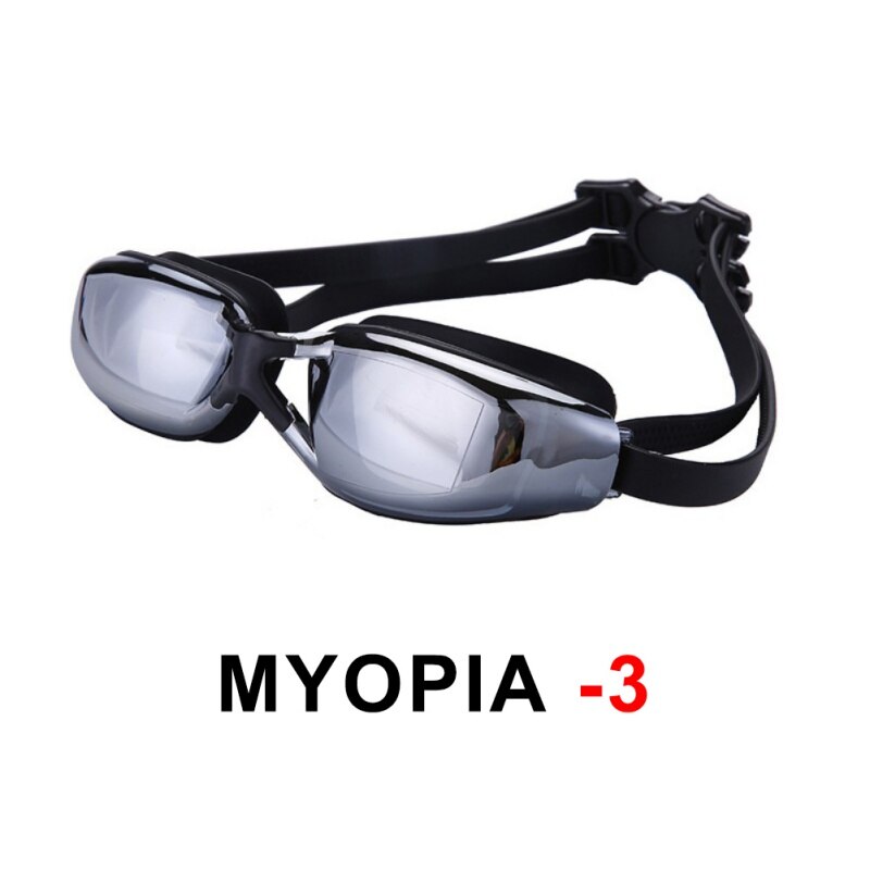 Swimming Glasses Myopia Women Men Anti Fog Silicone Waterproof Swim Pool Eyewear Optical Diving Goggles: -3