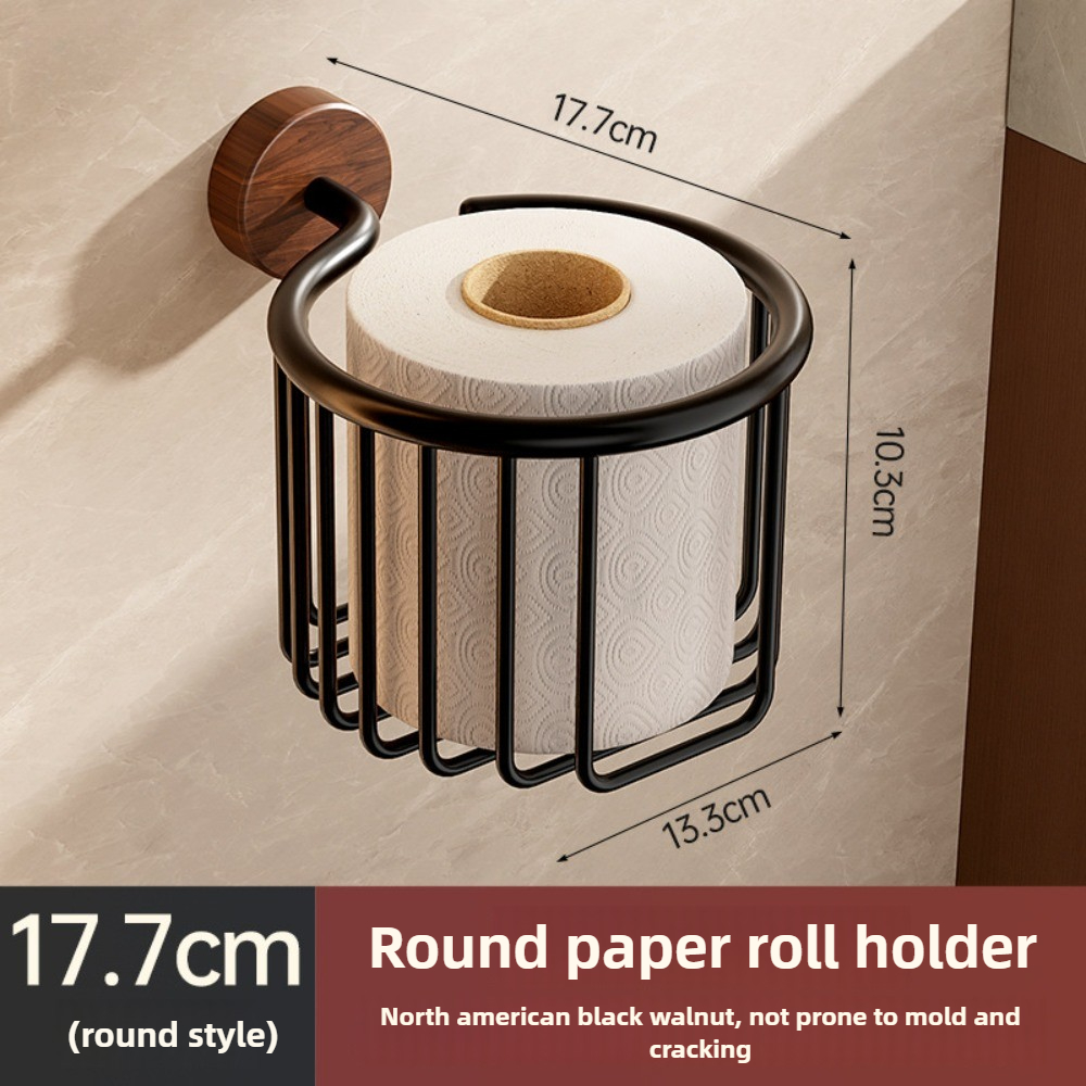 Toilet Tissue Box Bathroom Walnut Space Aluminum Paper Box Mobile Phone Storage Rack Stylish and Handsome Bathroom Accessories: WHITE