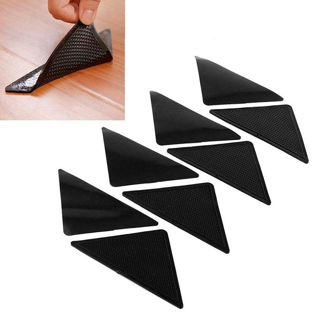 Tampon de préhension antidérapant pour tapis, 8 pièces, bande auto-adhésive réutilisable en Faux cuir pour plancher en bois