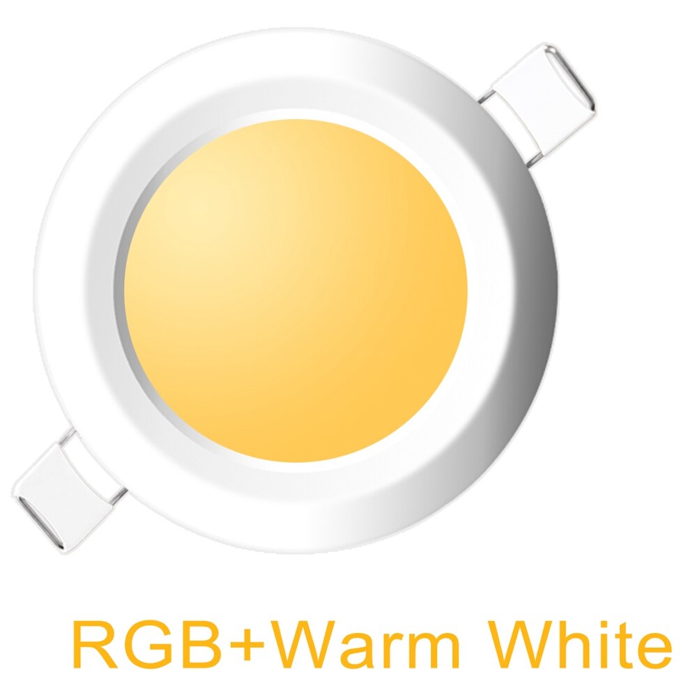 Led rund downlight 7w rgbw led tak flerfärgad dimbar infälld spotlight infraröd styrenhet färgskiftande  ac 110v/220v: Rgb ww