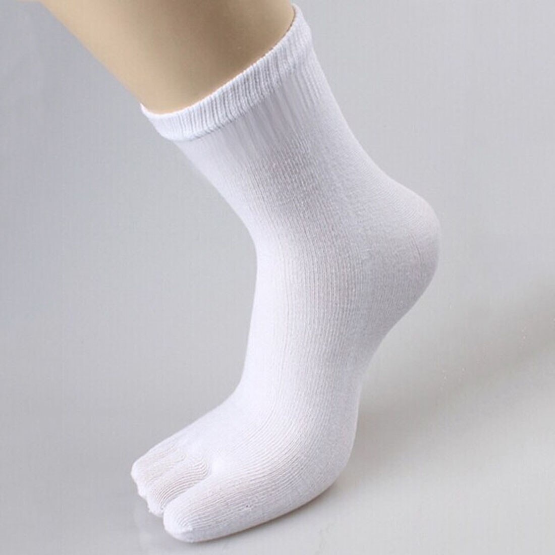 Toe Socks Men and Women Five Fingers Socks Breathable Cotton Socks Sports Running Solid Color Black White Grey Blue khaki coffee: 2