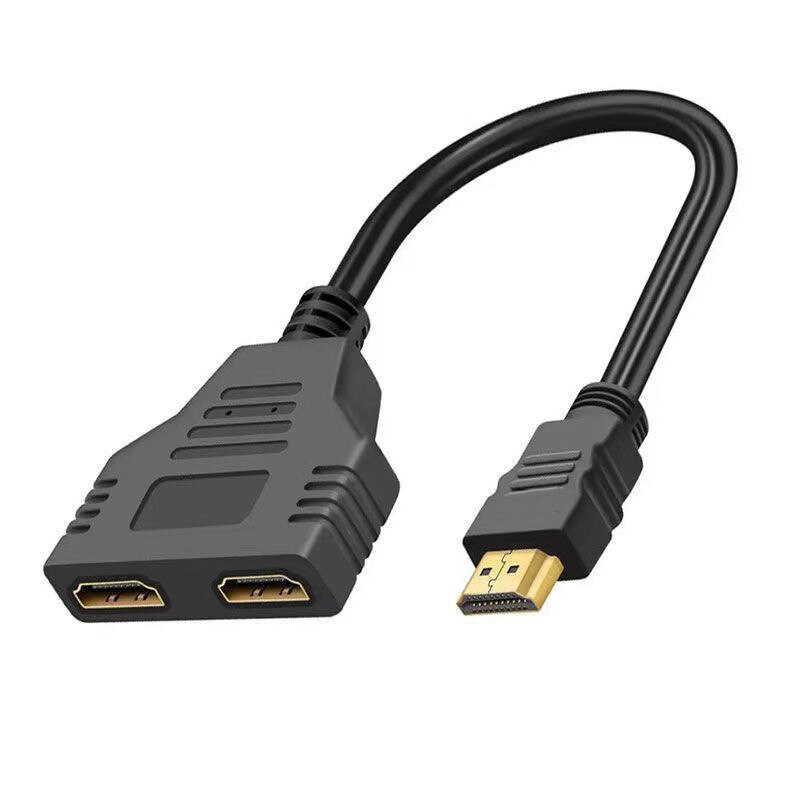Profession HDMI Adapter Cable 1 Male To Dual HDMI 2 Way Female 4K 3D Y Splitter Cable for Laptop TV Monitor 1080P 1 in 2 Out PC: Default Title