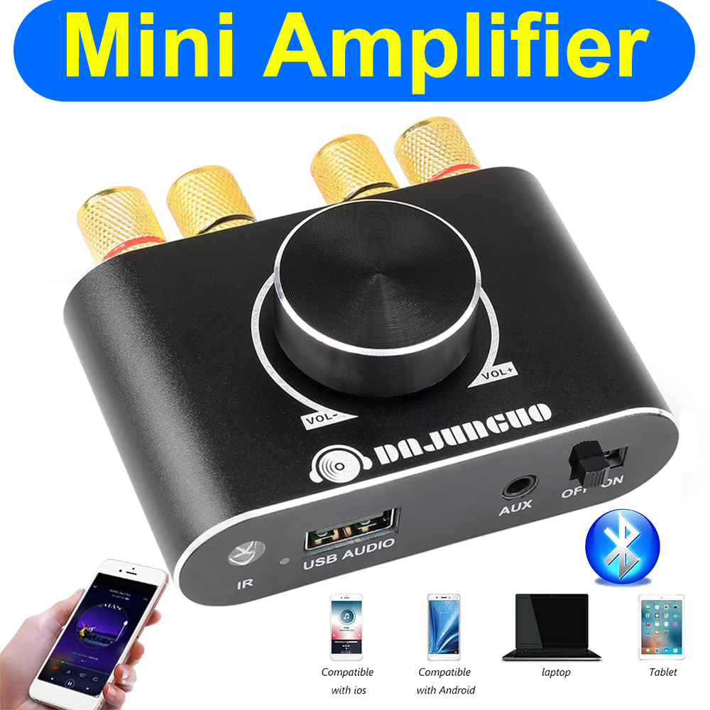 Mini wzmacniacz audio Stereo HIFI Cyfrowy kanał wzmacniacza 2.0 z wejściem AUX/USB/Bluetooth Bezprzewodowy odbiornik audio z pilotem