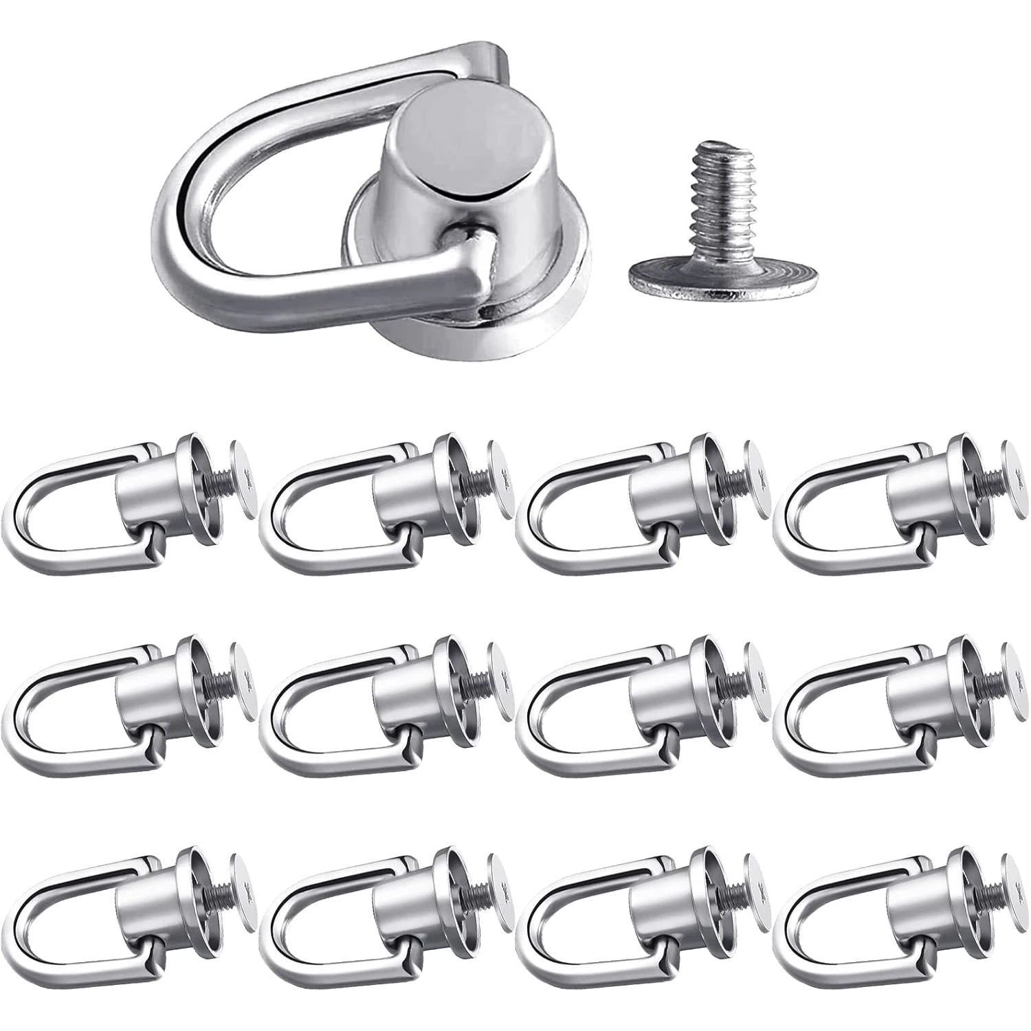 1/10pcs D-shaped Ring Bag Clip Buckles Retro Metal Double Buckle Handbag Chain Handles Connector Bag Strap Hardware Accessories: 3/8" / Rose Gold