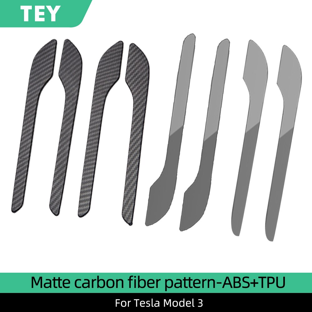 Tey til tesla modell 3 dørhåndtak beskytter klistremerke modell 3 modell y tilbehør modell tre: Abs-tpu -4