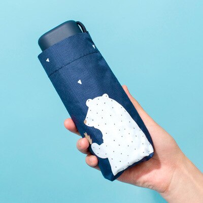 Karhu minisateenvarjo lapsille viisi kokoontaitettavaa sateenvarjoa sade naiselle pieni minisateenvarjo naisen aurinkovarjo miehelle parapluie guarda chuva: Sininen