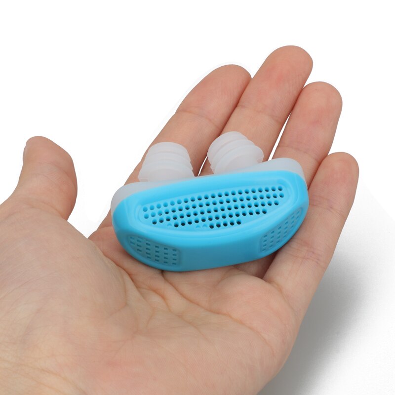 Sleep Anti Schnarchen Nase clamp Silicone magnetic Anti snoring nose Clips breathing stop snoring apnea Anti snoring clamp devi: blue