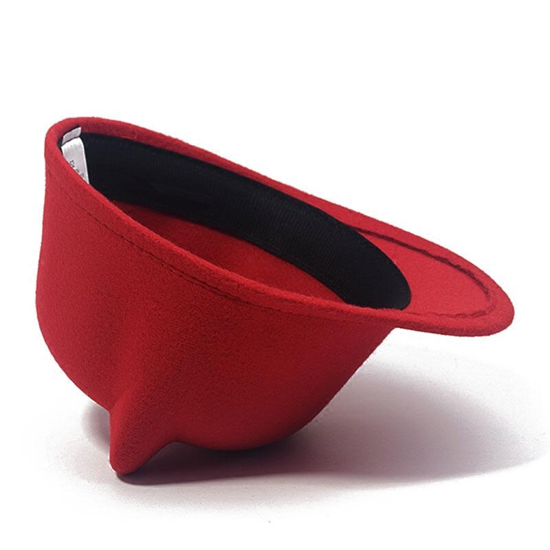 SUOGRY Mother daughter felt fedora hat child adult solid color cat ears short brim hat for women men equestrian knight caps