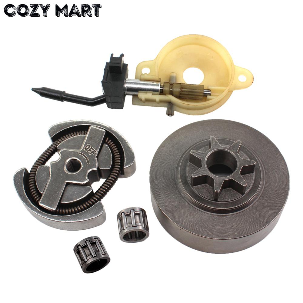 Clutch .325" 7T Clutch Drum Oil Pump Oiler Needle Bearing Kit For HUS 136 137 141 142 Chainsaw Spare Parts 530014949