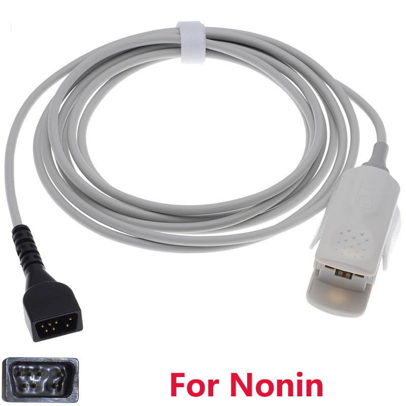 Spo2- sensorkompatibel nonin 8500,2500,9840, avant 4000/9600/9700/2120/7500/7500fo- monitor ,7 -bens 3m- finger-/øreoximetrikabel.