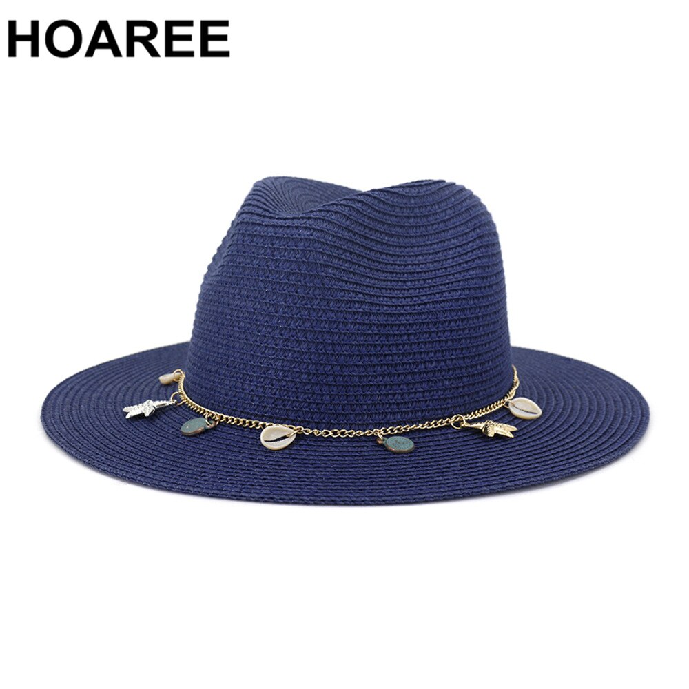 HOAREE-chapeau de Panama blanc pour femmes, chapeau d'été en paille à large bord pour femmes, HatsTravel, Style britannique, flambant neuf
