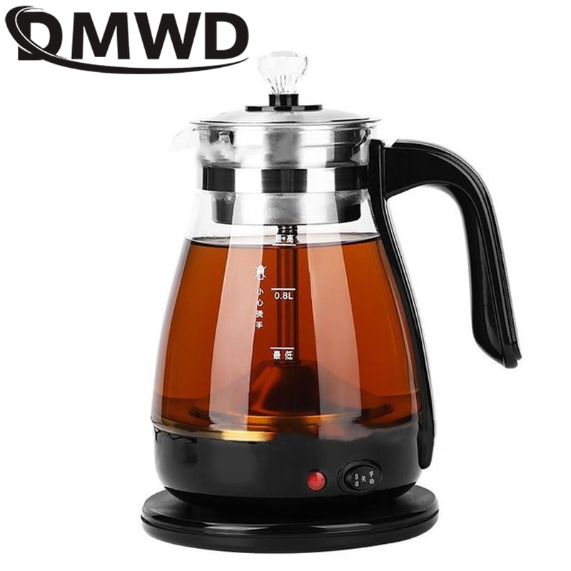 Dmwd vattenkokare kaffebryggare tekokare svart pu 'er glas vattenkokare ånga tekanna automatisk - typ uppsättning hälsa tekanna 1l: Typ 1