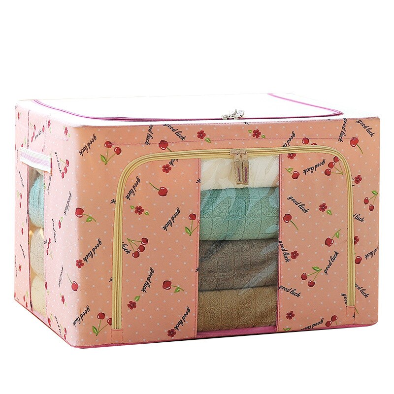 Foldable Oxford Cloth Steel Frame Storage Box Fabric Quilt Waterproof Tide Livingbox Closet Organizer Wardrobe Storage Organizer