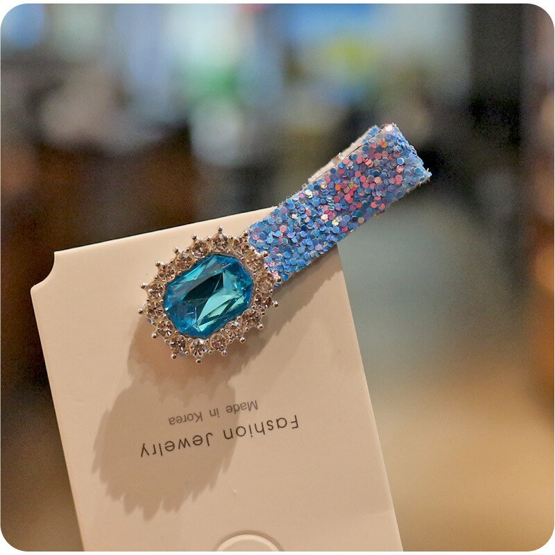 1pc blå glitter rhinestone snøfnugg hårspenner herlige barn alligator klips enkle hårnål skole hårspenner: 2