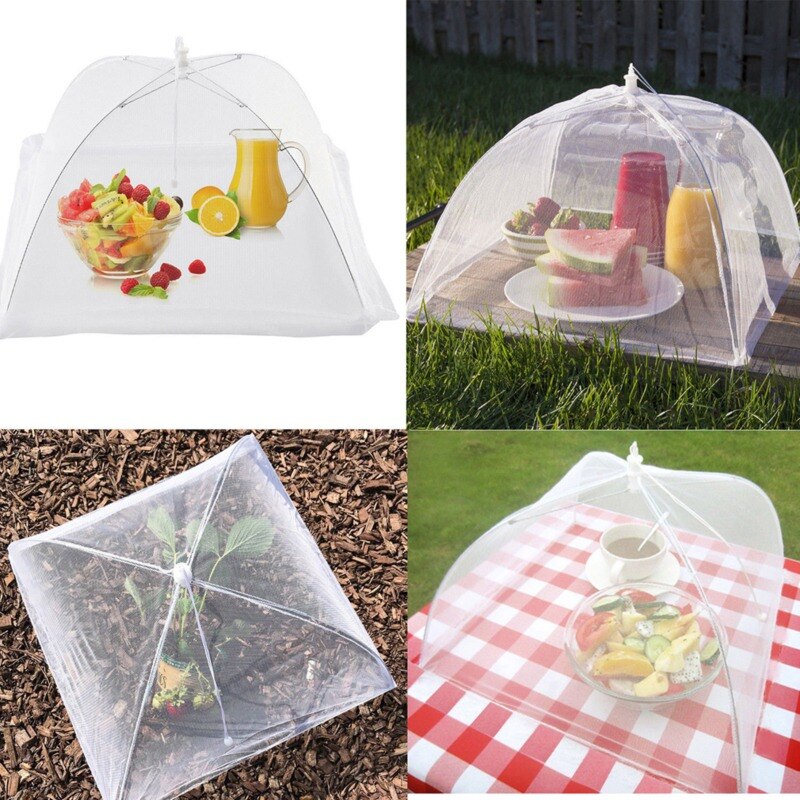 Mesh Food Cover Dish Umbrella Keep Out Flies Bugs Kitchen Detachable Dish Cover Collapsible Protector Cover
