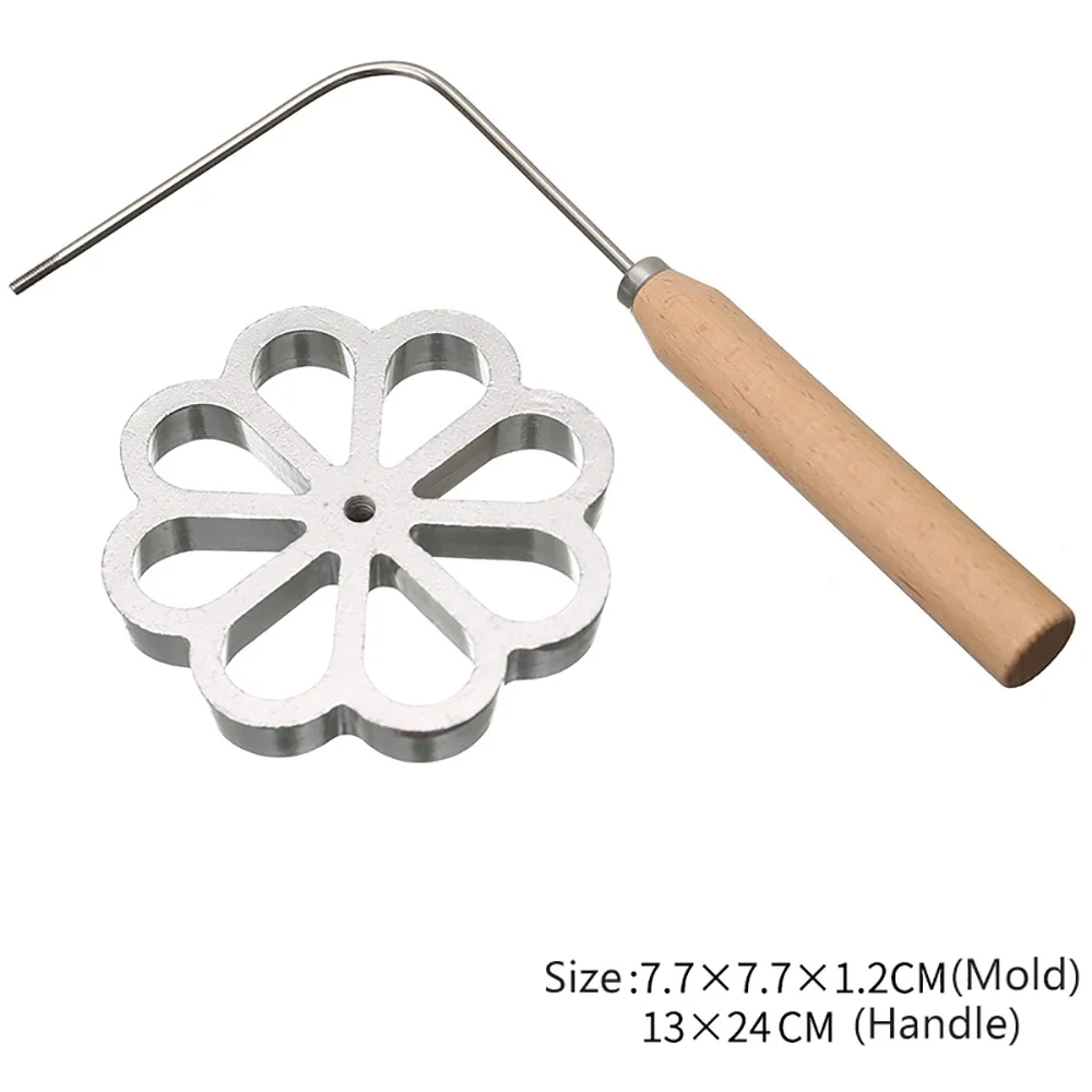 Aluminum Classic Rosette Iron Maker Waffle Timbale Molds Funnel Cake Ring Maker Cookie Bake Mold Bunuelos Mold Kitchen Gadgets: Clear