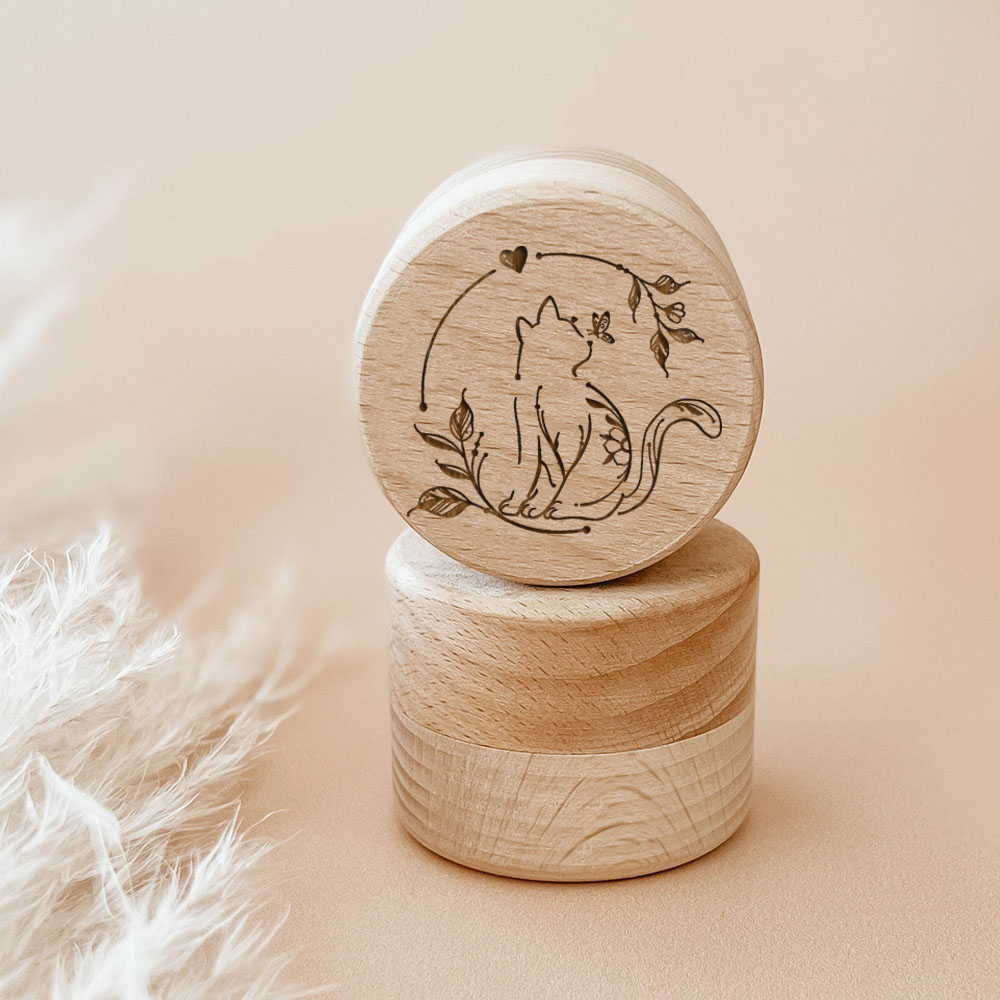 Gepersonaliseerde Gegraveerde Houten Tand Opbergdoos Custom Naam Gedenkteken Doos Huisdier Hond Kat Bont Keepsake Box Verlies Van Huisdier Gedenkteken