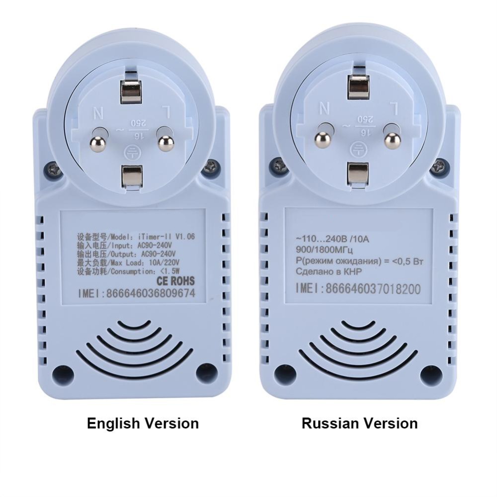 Russian SMS Control GSM Smart Power Plug Socket Wall Switch Outlet with Temperature Sensor Intelligent Temperature Control
