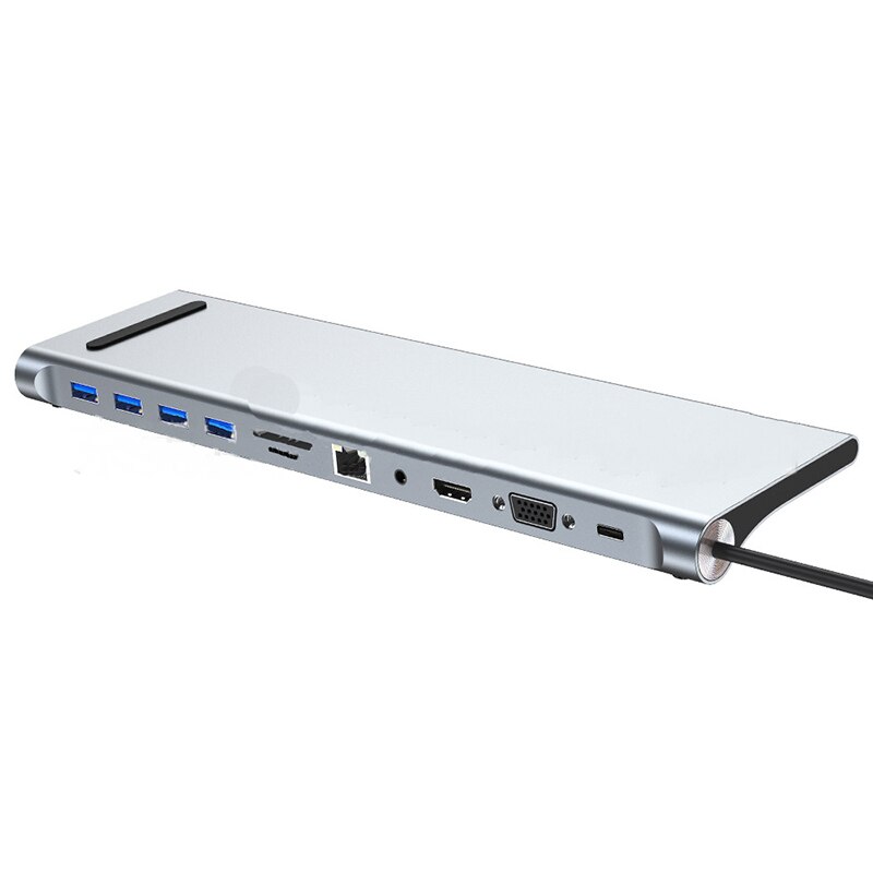 Xncorn 11in1 Type-C Hub Desktop Beugel Type Docking Station USB3.0 Pd Hdmi Vga Voor Laptop Docking Stations