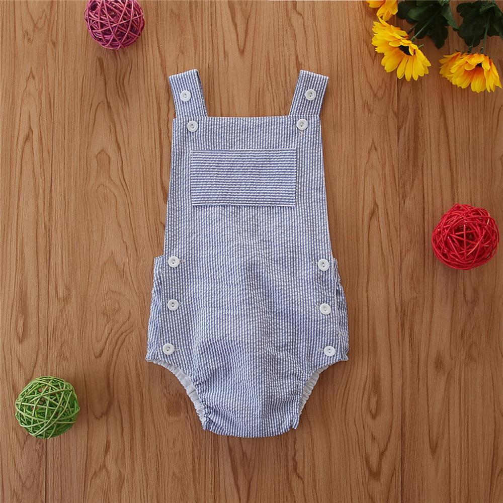 Summer Newborn Toddler Baby Boy Clothes Suspenders Stripe Sleeveless Bodysuit Outfits комбинезон детский #25