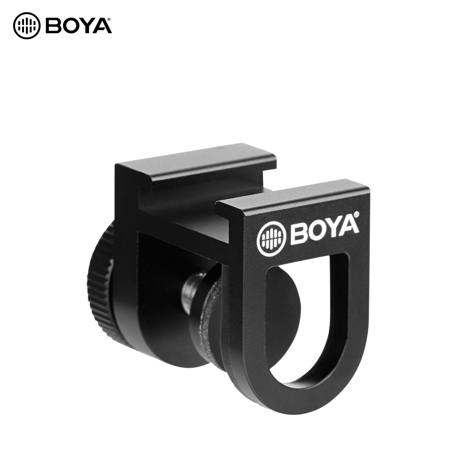 Boya BY-C12 Universele Smartphone Koude Schoen Beugel Microfoon Montage Adapter Houder Aluminium Voor Mobiel Vlog Live