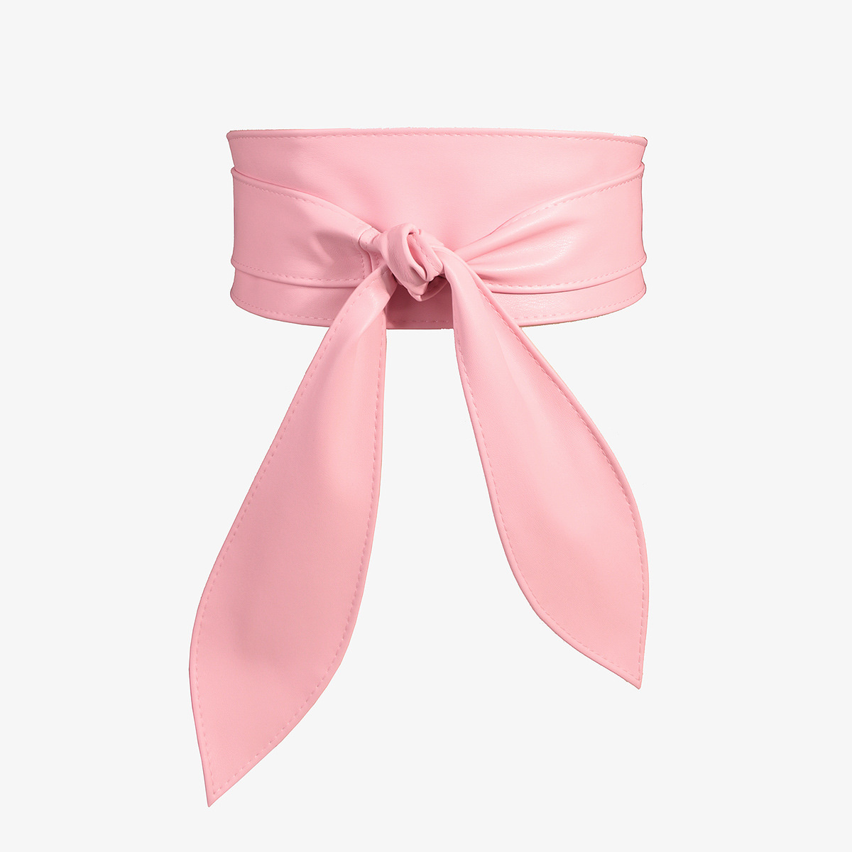 Women Waistbelts Wide Girdle Soft Bow Ribbon Extra Long Belt Bow Imitation Leather Girdle Clothing Accessory Waistbelt: Pink