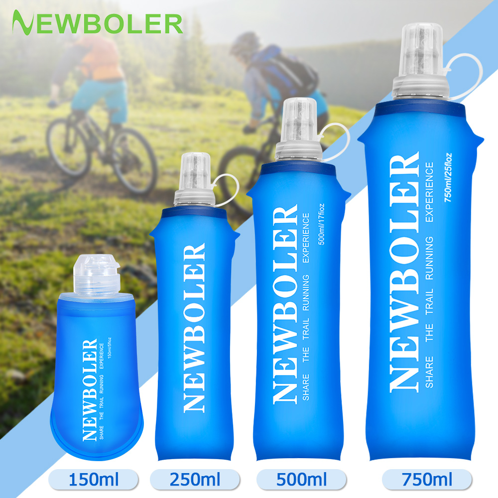 150 ml/250 ml/500 ml Outdoor faltbare Silikon-Bissgröße Wasserflasche Laufen Camping Wandern Reisen praktische Wasserflasche