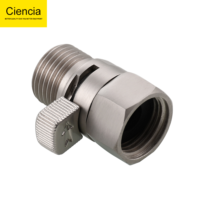 Ciencia G1/2 Shower Head Shut Off Valve Brass Water Control Valve with Short Switch for Fixed Handheld Shower Head Sprayer