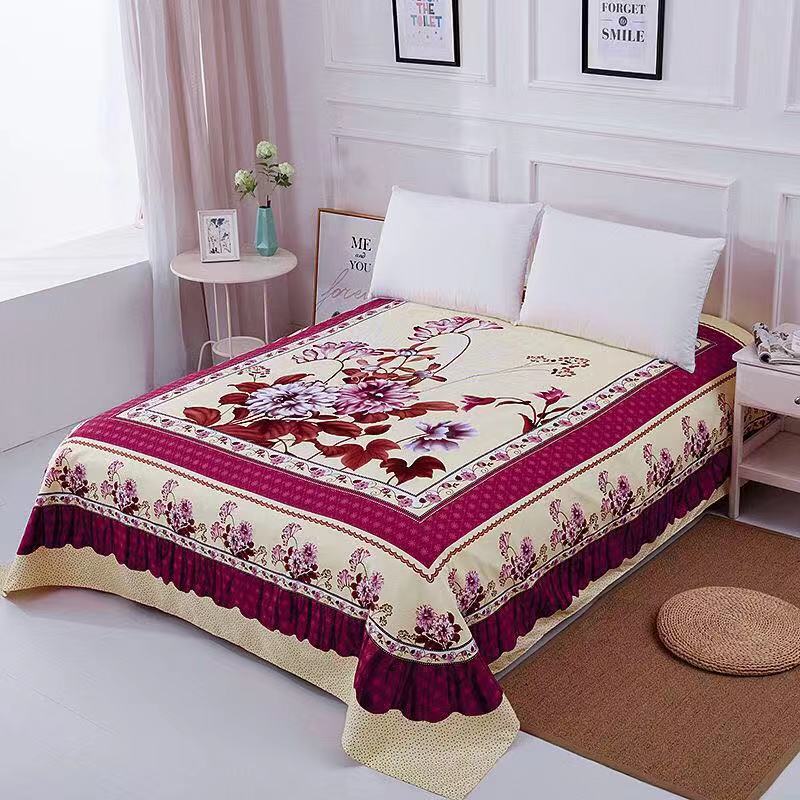1pc fleur ponçage doux mariage drap de lit grande taille 245x245cm plat drap de lit épaissir double drap de lit pas de taie d'oreiller: Color 16