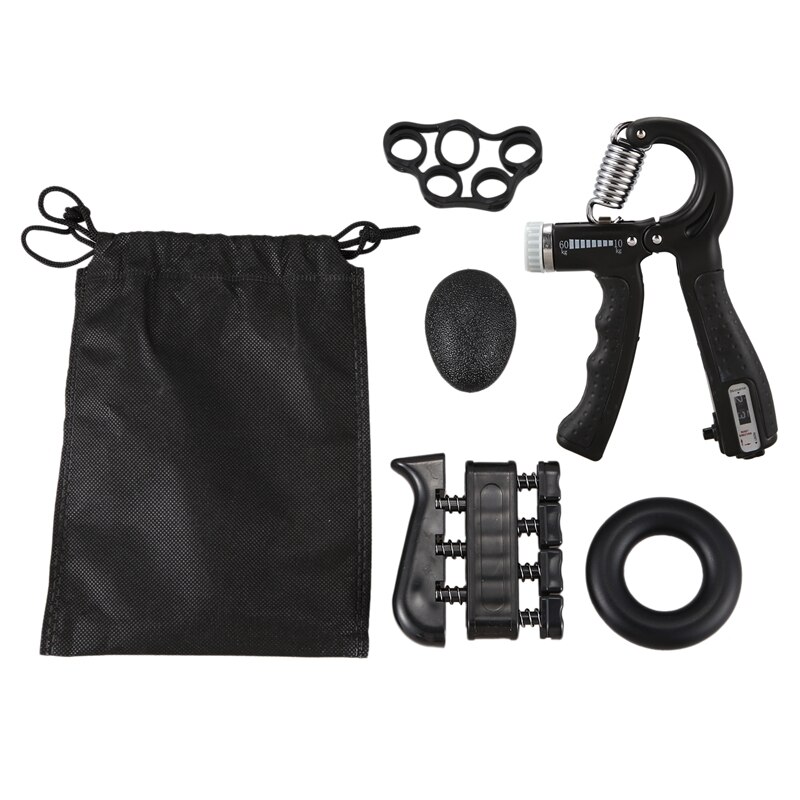 Counting Adjusting Grip Device Outdoor Home Hand Rehabilitation Training Grip Ring Five Finger Training Device: Default Title