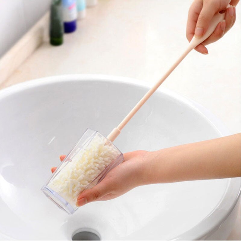 Long Handle Bottle Brush Sponge Cup Glass Brush Indoor Outdoor Essential Sponge Cup Brush Cleaning Brush