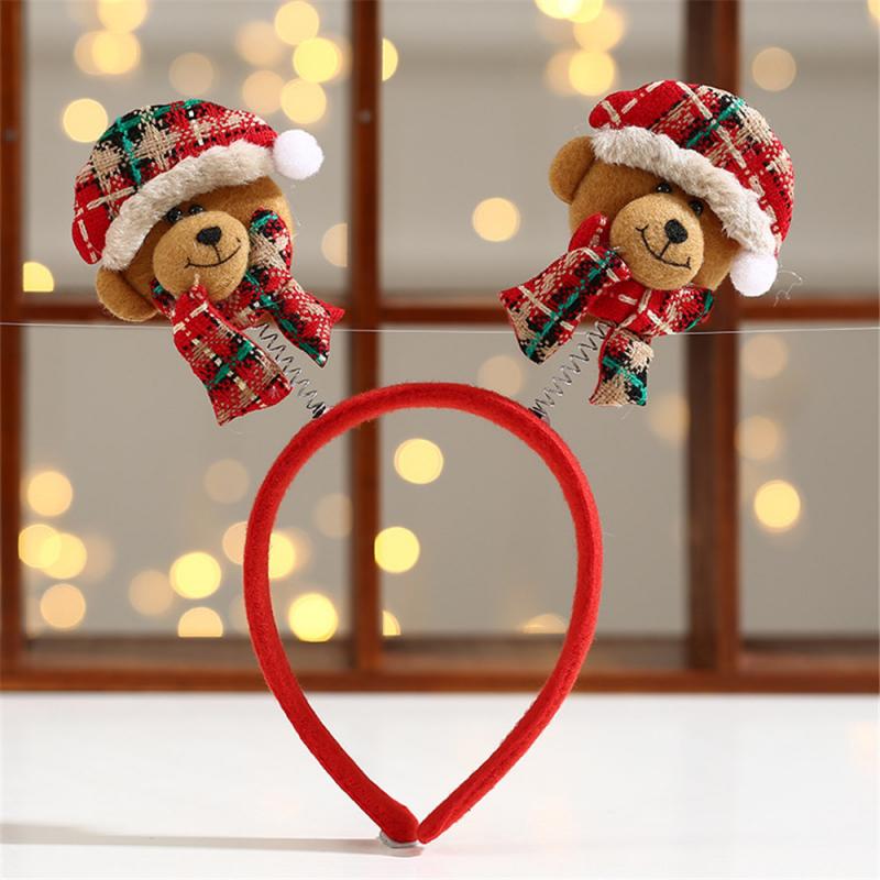 Cute Christmas Theme Headband Santa /Snowman /Deer /Bear/ Non-woven Kids Head Clasp Xmas Christmas Headbands: 03