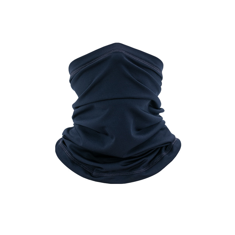 Pasamontañas transpirable de seda de hielo para exteriores, protector solar que absorbe el sudor, bufanda para conducir, Bandana para pescar, tocado para el cuello, accesorios para motocicleta: Negro